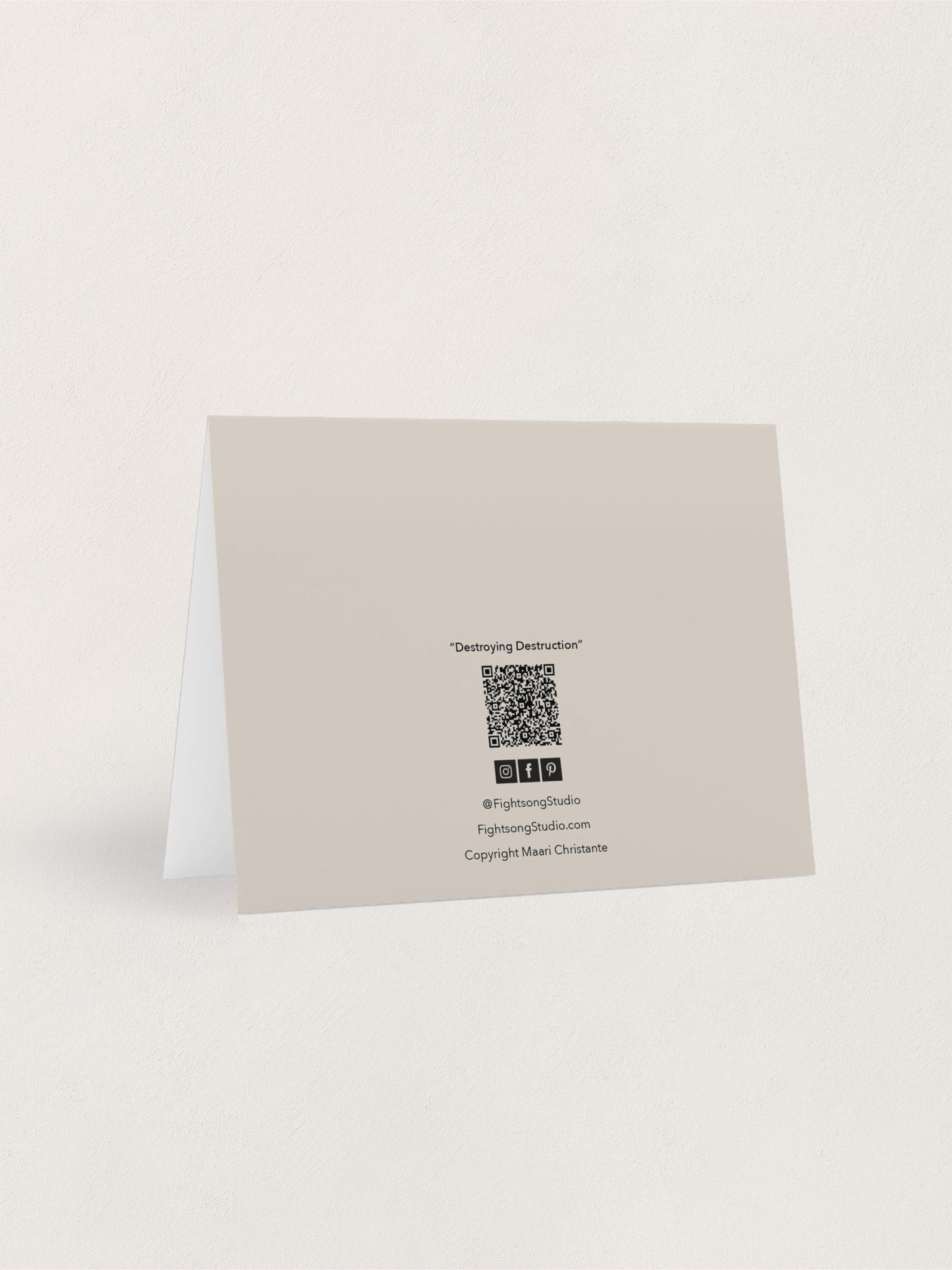 "Destroying Destruction" - Greeting Cards -front-back-set-blank- FIGHTSONG STUDIO-Maari Christante