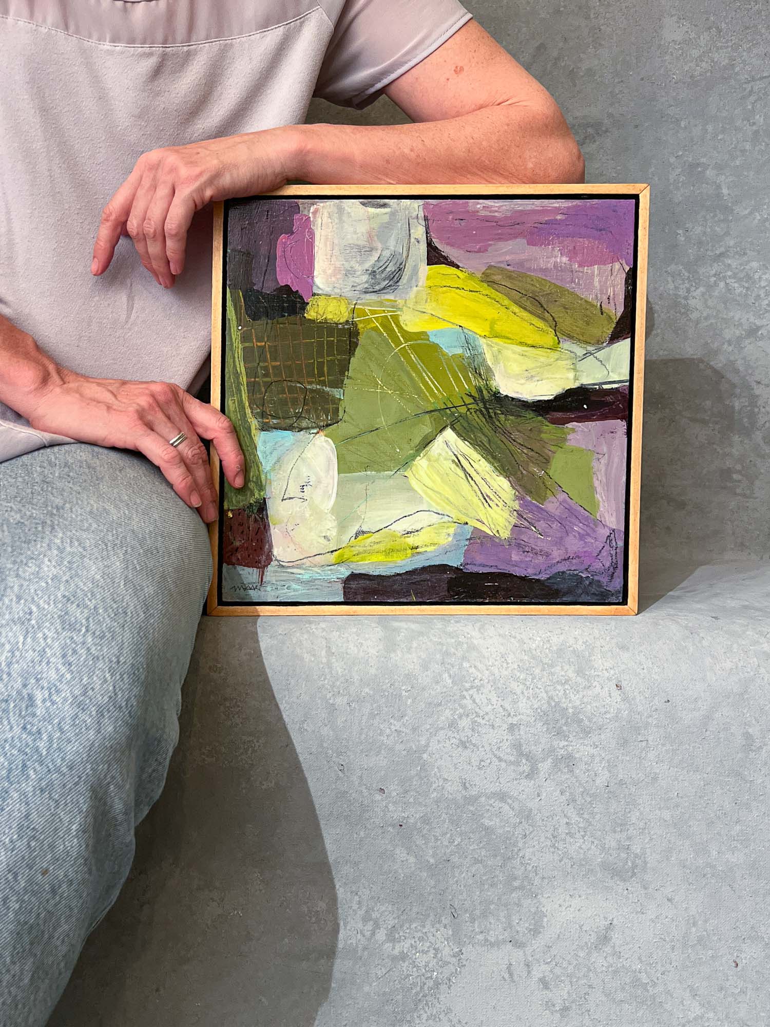 "When the Land Breaks Open" - Original Abstract Painting - 12x12