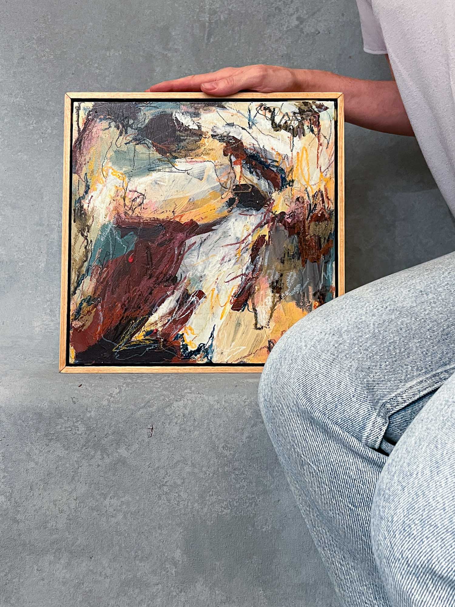 "Brave Like a Bull" - Original Abstract Painting - 12x12