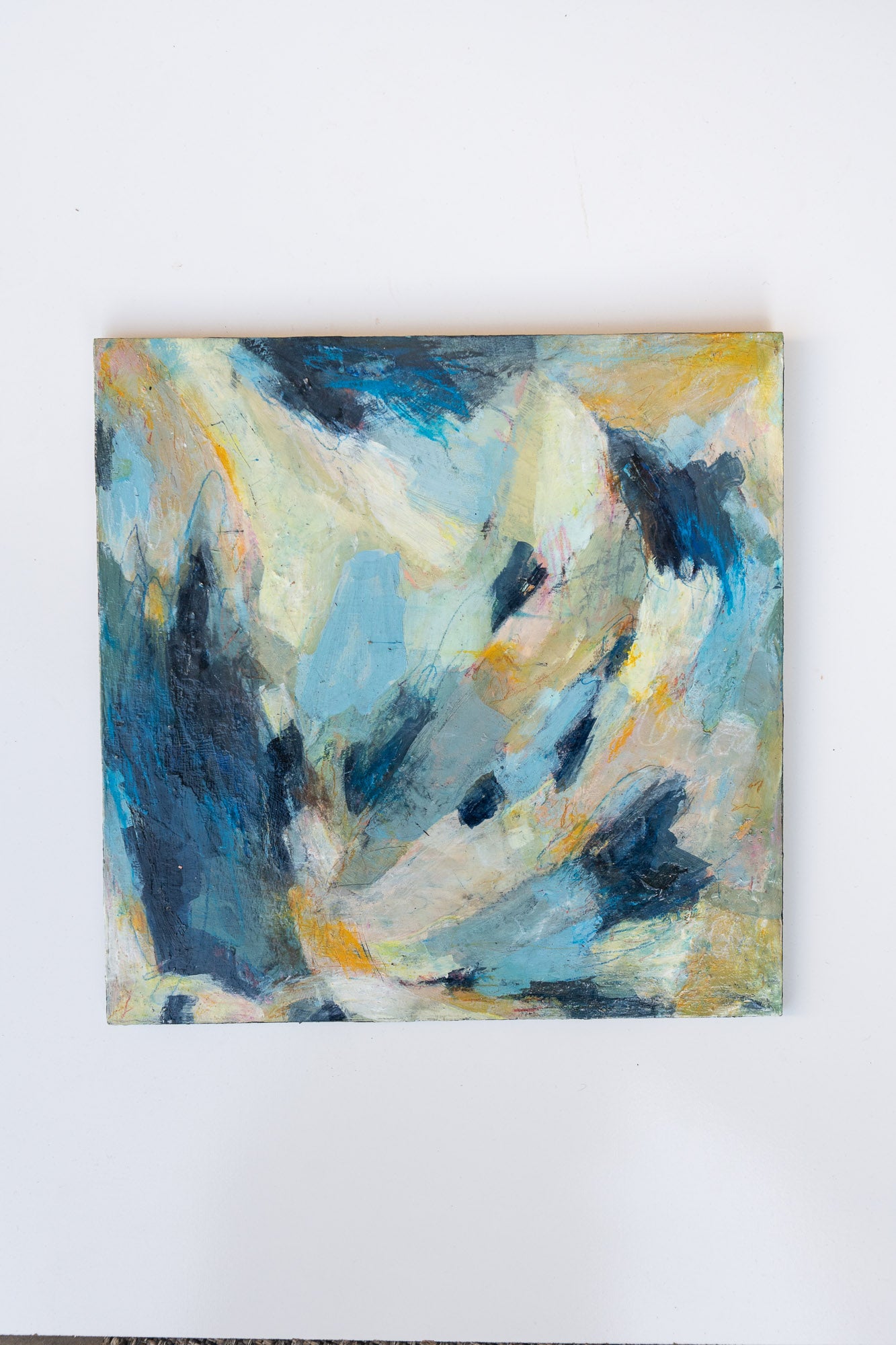 "As the Blues Wander" - Original Abstract Painting - 12x12 (UNFRAMED)