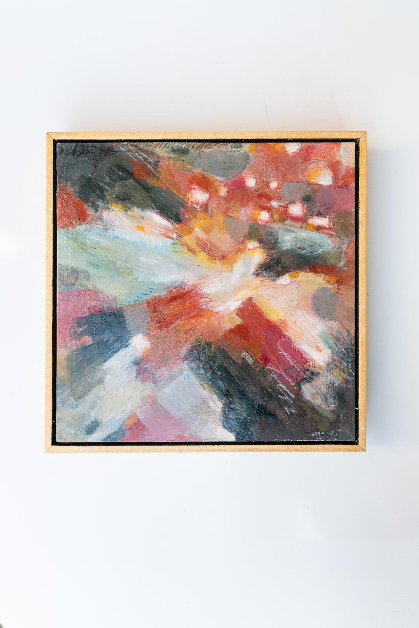 "The Flight Through the Spring" - Original Abstract Painting - 12x12